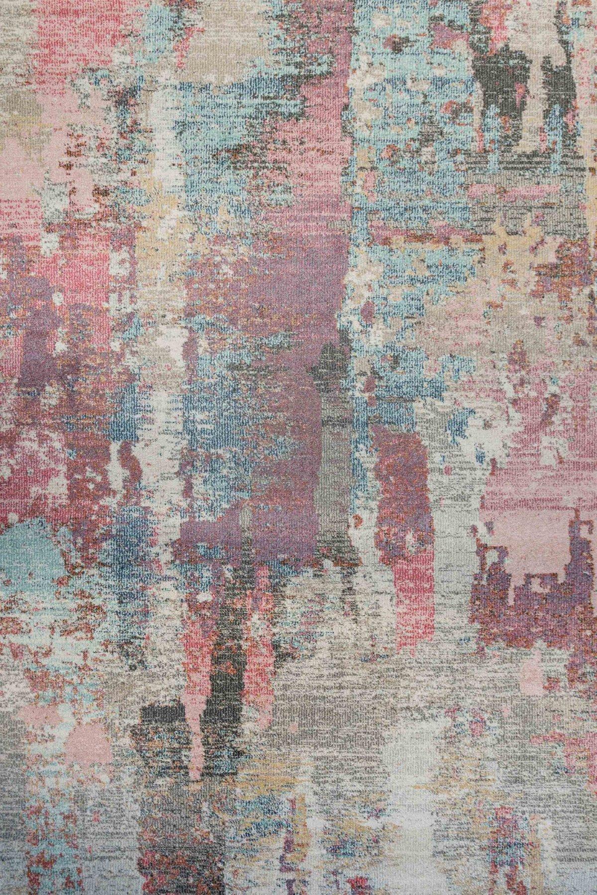 Pastel Pink Blue Soft Abstract Area Rug